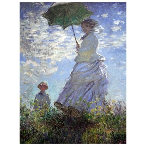       ,      (Woman with a Parasol, Madame Monet and her Son)   40. x 53.,  1800