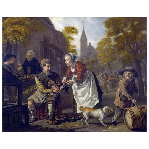        (A Village Scene with a Cobbler)   50. x 40.,  1710