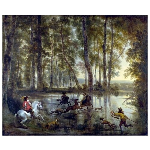         (A Stag Hunt in a Forest)   48. x 40.,  1680
