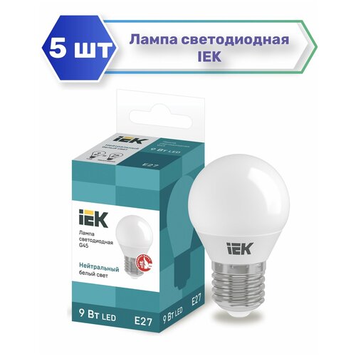   LED IEK , E27, G45, 9 , 4000 K,  ,  1382