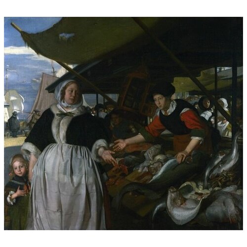          (Adriana van Heusden and Daughter at the Fishmarket)   34. x 30.,  1110