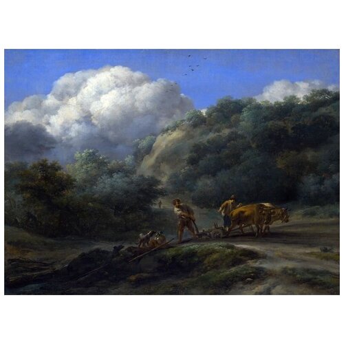       ,    (A Man and a Youth ploughing with Oxen)   55. x 40.,  1830