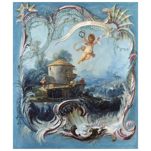        (The Enchanted Home - A Pastoral Landscape Surmounted by Cupid)   30. x 35.,  1120