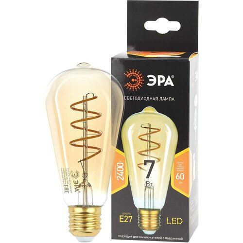  F-LED ST64-7W-824-E27 spiral gold ( . . 7 . E27) (20/960) 0047665 ,  391