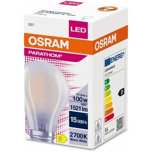   Osram 11W=100W 220V E27   A PARATHOM 1521  2700K,  1.,  1001