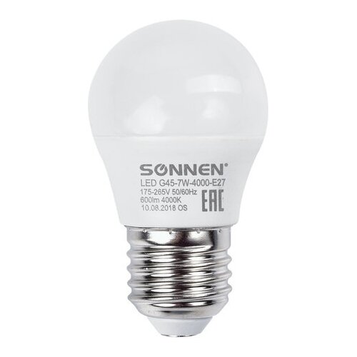   SONNEN, 7 (60) ,  E27, ,   , 30000 , LED G45-7W-4000-E27, 453704,  81