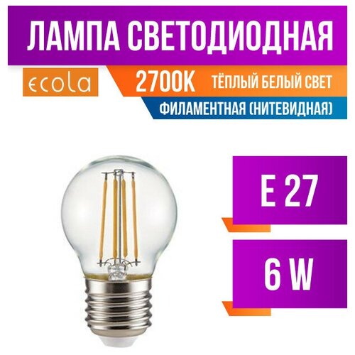 Ecola  G45 E27 6W 2700K 2K . 68X45  (), 360 Premium N7Pw60Elc (. 617382),  201