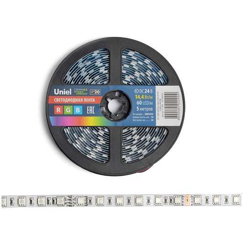   Uniel ULS-5050-60LED/m-10mm-IP20-DC24V-14,4W/m-5M-RGB    ,  2144