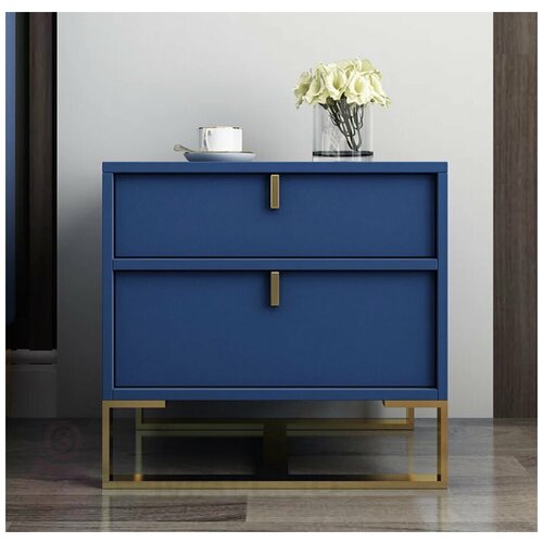    Modern Blue Nightstand Minimalist Bedside Table (),  36000 E-Mall