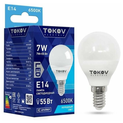   7 G45 6500 14 176-264 TOKOV ELECTRIC TKE-G45-E14-7-6.5K,  490