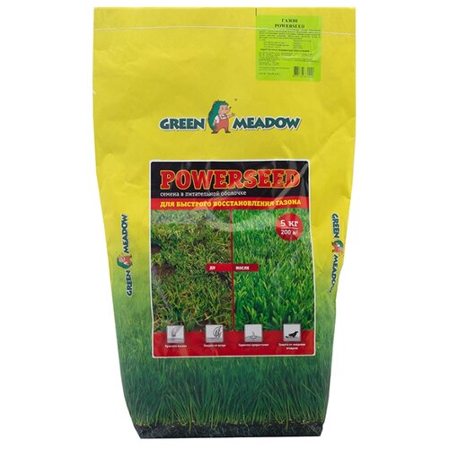 GREEN MEADOW Семена газона в питательной оболочке для быстрого восстановл газона 5 кг 4607160331010, цена 5980р