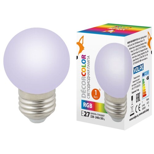    - LED-G45-1W/RGB/E27/FR/ Volpe UL-00005808,  89