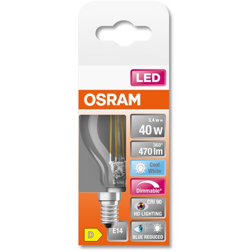    LEDVANCE-OSRAM OSRAM LED SUPERSTAR+ CL P FIL 40 dim 3,4W/940 E14 Ra90,  355 LEDVANCE-OSRAM