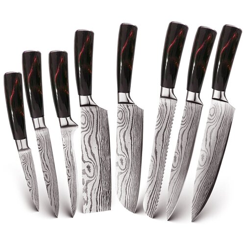    Spetime 8-Pieces Kitchen Knife Set 8 RE01KN8 (Red),  6320