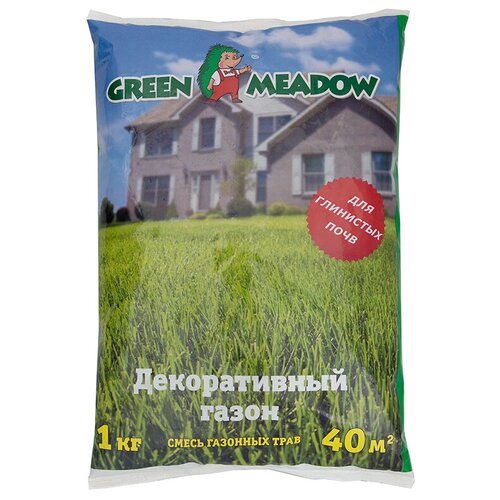 Семена газона GREEN MEADOW Декоративный газон для глинистых почв 1 кг, цена 657р