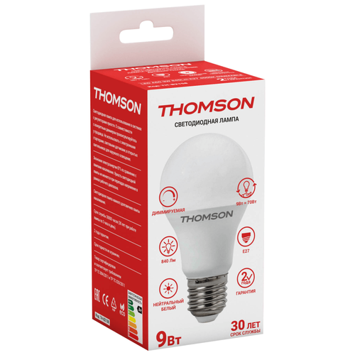 THOMSON LED A60 9W 840Lm E27 4000K DIMMABLE,  510