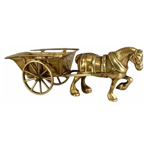 Статуэтка конь, лошадь с повозкой, фигура, коллекционная, цена 25600р