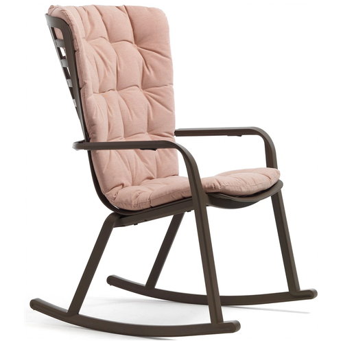 Пластиковое кресло-качалка с подушкой Nardi Folio, тортора, розовый, цена 28060р