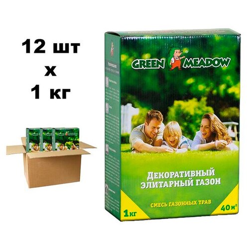 Семена газона GREEN MEADOW Декоративный Элитарный газон 12 шт. по 1 кг, цена 7763р