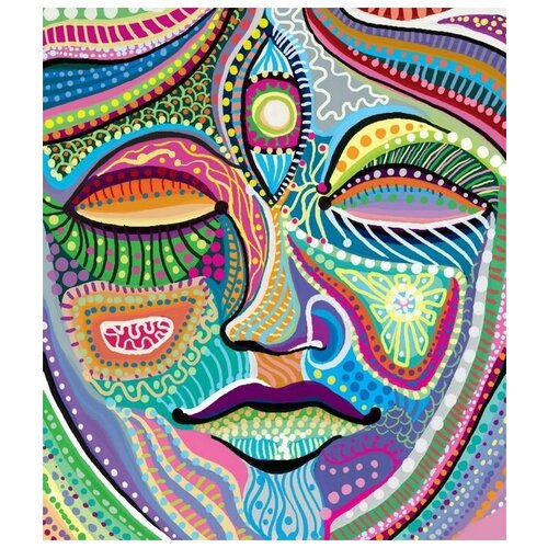      (Colorful mask) 50. x 58.,  2200