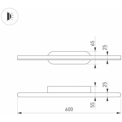  SP-TENERO-S600x45-13W Day4000 (BK, 120 deg, 230V) (Arlight, IP54 , 3 ),  11724