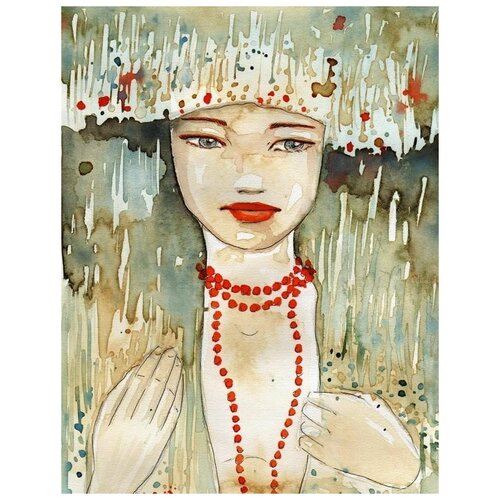         (Girl with red beads) 50. x 65.,  2410  