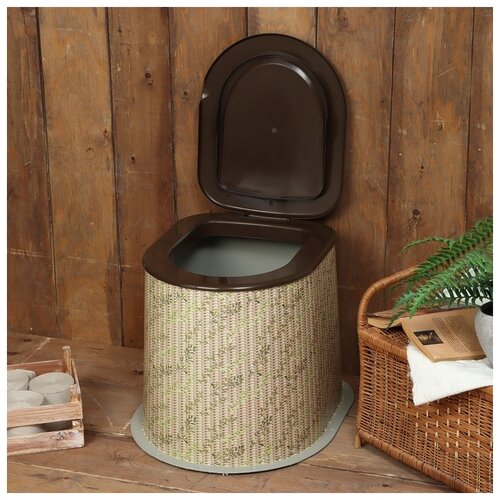 Туалет дачный, h = 36 см, без дна, с отверстиями для крепления к полу, «Плетёнка», цена 1400р