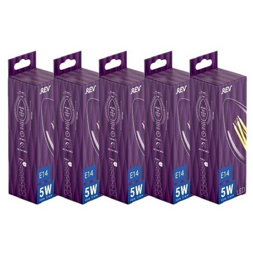   ( 5 .) REV FILAMENT 37, E14, 5W, 4000K, DECO Premium, 32360 0,  590