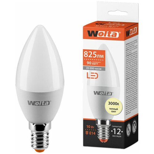 Wolta  .  C37 E14 10W(900Lm) 3000K 2K 115X37 25YC10E14 (. 681440),  225