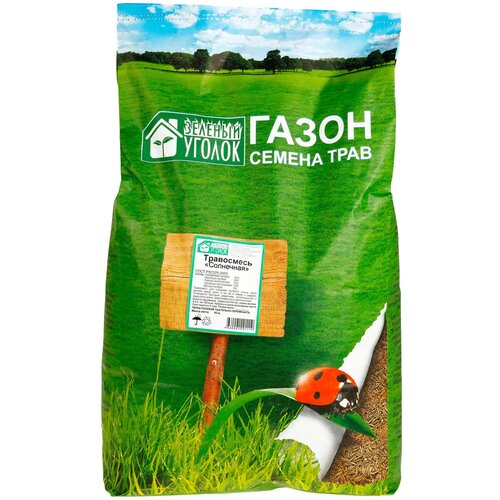 Семена газона Зеленый уголок смесь трав Солнечная 10 кг, цена 4497р