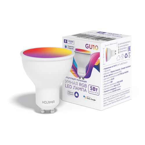   KOJIMA RGB  Wi-Fi,  , Google Home, Smart Bulb 5W GU10,  666