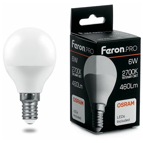   , (6W) 230V E14 2700K G45, LB-1406,  179 Feron