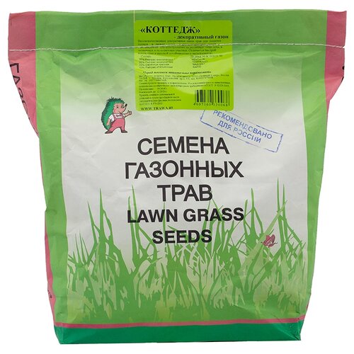 Семена газона Зеленый ковер Декоративный газон коттедж, 2 кг, цена 1017р