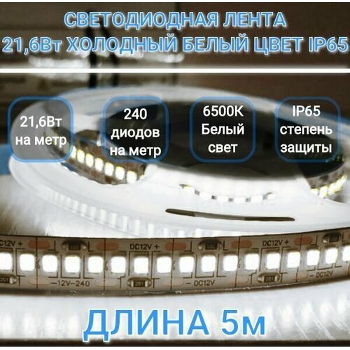 LED   12V, 21,6, SMD 2835-240   1., 6500K  ,  IP65,  5,  1479