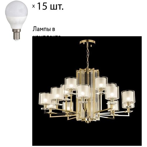 CRYSTAL LUX NICOLAS SP-PL10+5 GOLD/WHITE+Lamps E14 P45  ,  91597