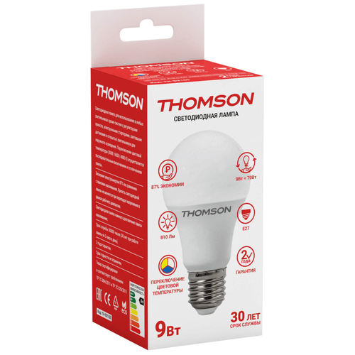 THOMSON LED A60 9W 810Lm E27 3000K/6500/4000K 3-STEP CCT,  453