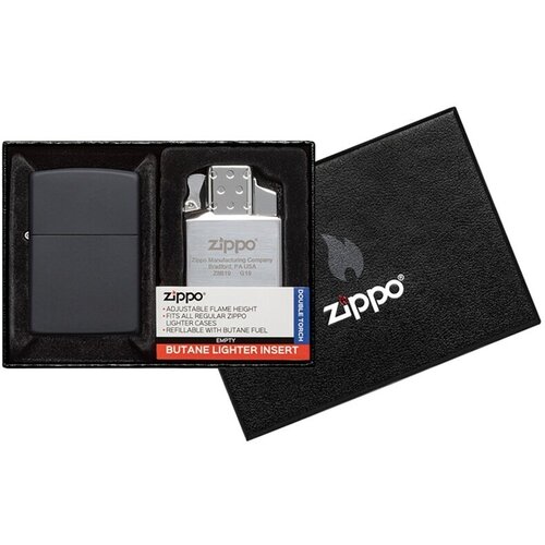   218-090204   Zippo 218 Black Matte +   Zippo 65827  ,  7640