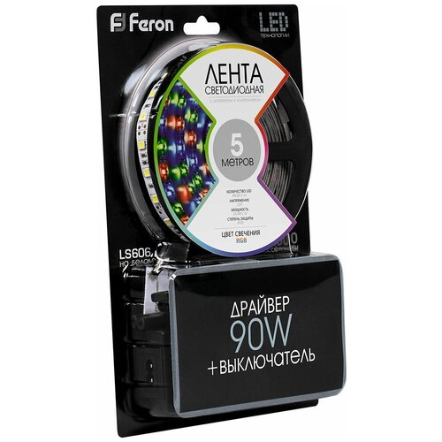C LED  Feron LS606, 60SMD(5050)/ 14,4/ 5 IP20 12V RGB,  1137