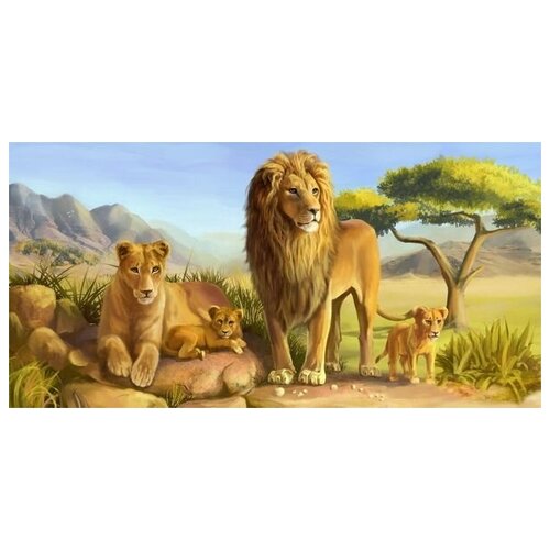      (The family of lions) 80. x 40.,  2440