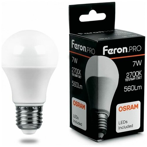   Feron. PRO   Feron. PRO LB-1007  E27 7W 2700K OSRAM LED 38023,  159