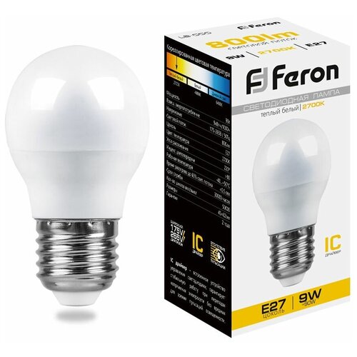   Feron LB-550 9 230V E27 2700K G45,  163