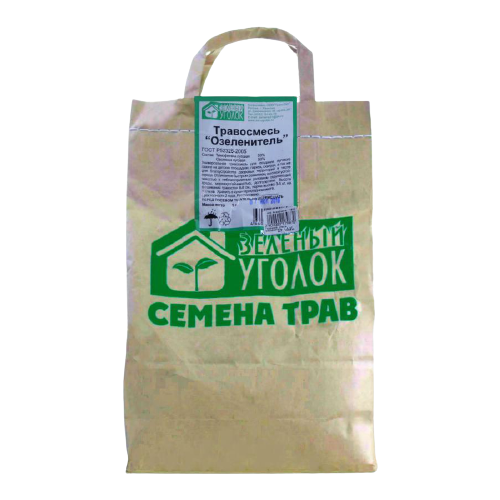 Семена газона Зеленый уголок травосмесь Озеленитель 1 кг в пакете, цена 592р