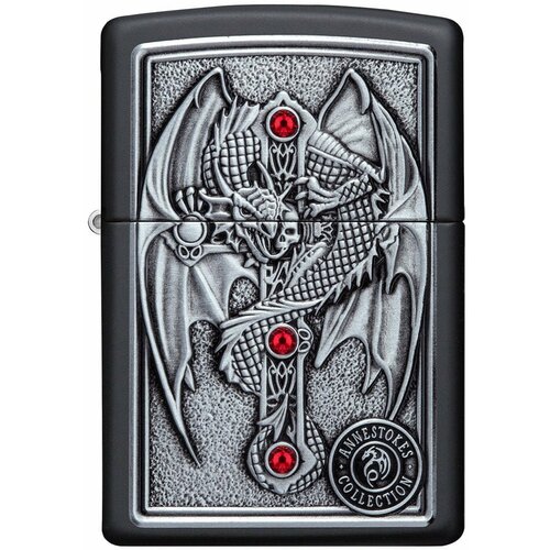    ZIPPO Classic 49755 Winged Dragon Cross Design   Black Matte -      ,  8500