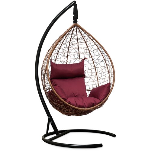 Подвесное кресло-кокон SEVILLA черный + каркас (бежевая подушка), цена 11890р