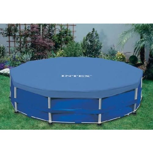 Тент на каркасный бассейн Intex/натяжной тент с диаметром 3,66м/тент для круглого бассейна/синий, цена 1787р