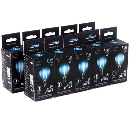    GAUSS LED Filament  E14 11W 750lm 4100K ( 10.),  1435 gauss