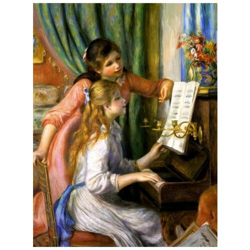       (Girls at the piano) 40. x 53.,  1800