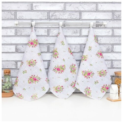 ����� �������� ��������� Roses on linen 35�60 �� - 3 ��., 100% ������, ������� 164 �/�2, ���� 646�