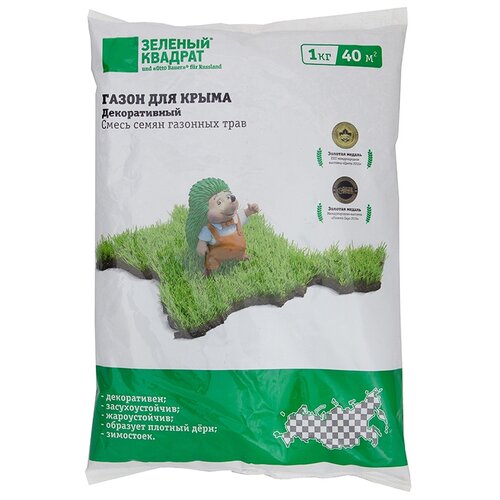 Зеленый квадрат Семена газона Декоративный для Крыма, 1 кг, цена 555р