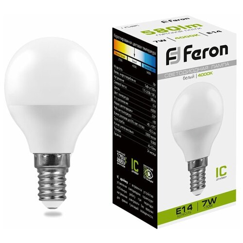   Feron LB-95  E14 7W 4000K,  92